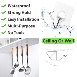 Adhesive Hooks for Hanging Heavy Duty Wall Hooks Self Adhesive Towel Coat Hooks Waterproof Transparent Hook for Bathroom Shower Kitchen Keys Door Outdoor Home Improvement Utility Hook 12 Pack Adhesive Hooks for Hanging Heavy Duty Wall Hooks Self Adhesive Towel Coat Hooks Waterproof Transparent Hook for Bathroom Shower Kitchen Keys Door Outdoor Home Improvement Utility Hook 12 Pack