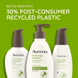 Aveeno Positively Radiant Brightening Facial Cleanser for Sensitive Skin, Targets Dull Skin, Moisture Rich Soy Extract, Non-Comedogenic, Oil- & Soap-Free, Hypoallergenic, 11 Fl. Oz Aveeno Positively Radiant Brightening Facial Cleanser for Sensitive Skin, Targets Dull Skin, Moisture Rich Soy Extract, Non-Comedogenic, Oil- & Soap-Free, Hypoallergenic, 11 Fl. Oz