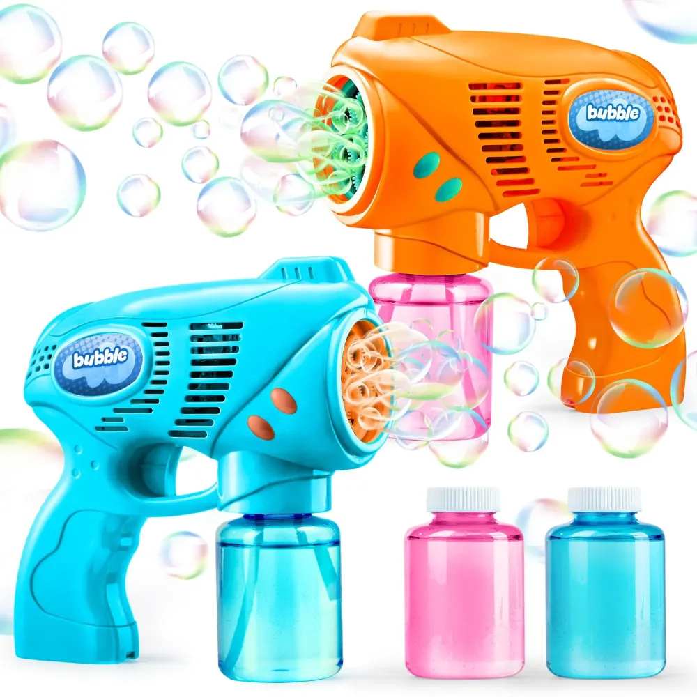 JOYIN 2 Bubble Guns with 2 Refill Solution (10 oz Total), Automatic Bubble Maker Blower Machine for Kids, Toddlers, Outdoors, Party, Birthday Gift, Easter Toys (Blue, Orange) JOYIN 2 Bubble Guns with 2 Refill Solution (10 oz Total), Automatic Bubble Maker Blower Machine for Kids, Toddlers, Outdoors, Party, Birthday Gift, Easter Toys (Blue, Orange)