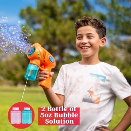 JOYIN 2 Bubble Guns with 2 Refill Solution (10 oz Total), Automatic Bubble Maker Blower Machine for Kids, Toddlers, Outdoors, Party, Birthday Gift, Easter Toys (Blue, Orange) JOYIN 2 Bubble Guns with 2 Refill Solution (10 oz Total), Automatic Bubble Maker Blower Machine for Kids, Toddlers, Outdoors, Party, Birthday Gift, Easter Toys (Blue, Orange)