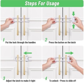 6 Packs Sliding Cabinet Locks, Modacraft Baby Proofing U-Shaped Child Safety Latches Adjustable White Locks for Handles Knobs Drawers Closet Cupboard 6 Packs Sliding Cabinet Locks, Modacraft Baby Proofing U-Shaped Child Safety Latches Adjustable White Locks for Handles Knobs Drawers Closet Cupboard