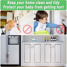 6 Packs Sliding Cabinet Locks, Modacraft Baby Proofing U-Shaped Child Safety Latches Adjustable White Locks for Handles Knobs Drawers Closet Cupboard 6 Packs Sliding Cabinet Locks, Modacraft Baby Proofing U-Shaped Child Safety Latches Adjustable White Locks for Handles Knobs Drawers Closet Cupboard