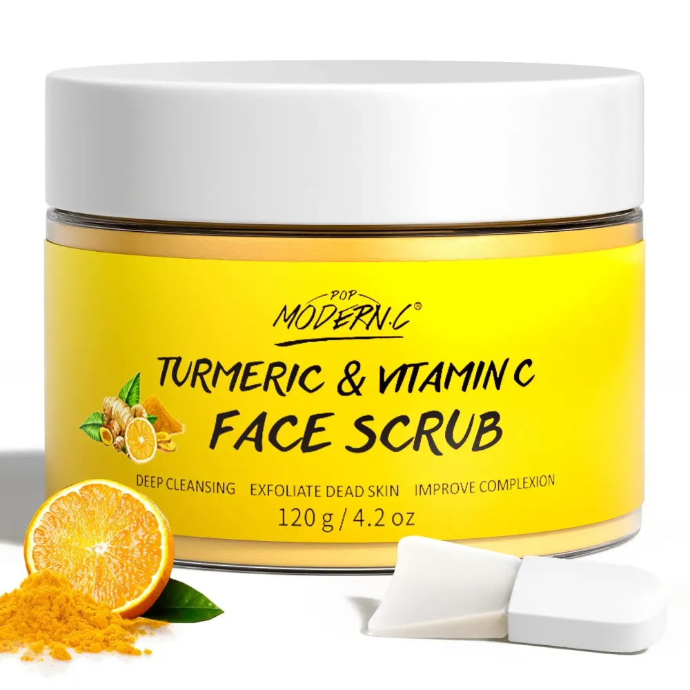 Vitamin C and Turmeric Face Scrub Cream Organics Microdermabrasion Facial Scrub Exfoliating Clears Blackheads Improve Dark Spot Acne with Strawberry Extract Exfoliator Vitamin C and Turmeric Face Scrub Cream Organics Microdermabrasion Facial Scrub Exfoliating Clears Blackheads Improve Dark Spot Acne with Strawberry Extract Exfoliator