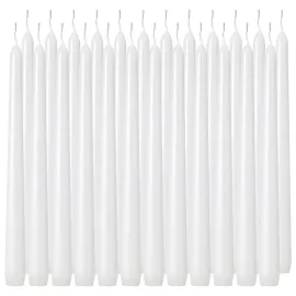 Tuyai 24 Pack Tall White Taper Candles, 10 inch (H) Dripless, Unscented Dinner Candle, Smokeless Taper Candles, Paraffin Wax with Cotton Wicks, 8 Hours Burn Time Tuyai 24 Pack Tall White Taper Candles, 10 inch (H) Dripless, Unscented Dinner Candle, Smokeless Taper Candles, Paraffin Wax with Cotton Wicks, 8 Hours Burn Time
