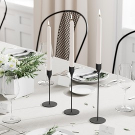 NLBTW Matte Black Taper Candle Holders, Set of 3 Metal Candlestick Holders for Candle Sticks Holder Decor, Ideal for Mantle Table Centerpiece, Weddings, Dining, Housewarming Gift & Anniversaries NLBTW Matte Black Taper Candle Holders, Set of 3 Metal Candlestick Holders for Candle Sticks Holder Decor, Ideal for Mantle Table Centerpiece, Weddings, Dining, Housewarming Gift & Anniversaries