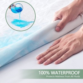 Premium 100% Waterproof Mattress Protector Queen Size, Breathable Bed Cover 3D Air Fabric Cooling Mattress Pad Cover Smooth Soft Noiseless Washable, 8\'\'-21\'\' Deep Pocket