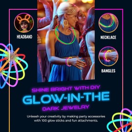 248 PCS Glow Sticks Party Pack - That Includes, 100 Pcs 8 Inch Glow sticks, 6 Pcs Glow Sticks Wands - Create Glow In The Dark Necklaces, Bracelets. Neon Light Sticks Decoration For Parties Favors Glow 248 PCS Glow Sticks Party Pack - That Includes, 100 Pcs 8 Inch Glow sticks, 6 Pcs Glow Sticks Wands - Create Glow In The Dark Necklaces, Bracelets. Neon Light Sticks Decoration For Parties Favors Glow