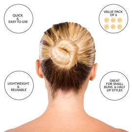 Styla Hair Small Donut Bun Maker for Kids\' Ballet Buns, Sock Buns, and Easy Hairstyling (6pc Blonde 2 Inch Size) Styla Hair Small Donut Bun Maker for Kids\' Ballet Buns, Sock Buns, and Easy Hairstyling (6pc Blonde 2 Inch Size)