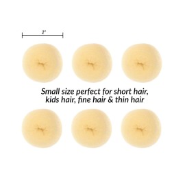 Styla Hair Small Donut Bun Maker for Kids\' Ballet Buns, Sock Buns, and Easy Hairstyling (6pc Blonde 2 Inch Size) Styla Hair Small Donut Bun Maker for Kids\' Ballet Buns, Sock Buns, and Easy Hairstyling (6pc Blonde 2 Inch Size)