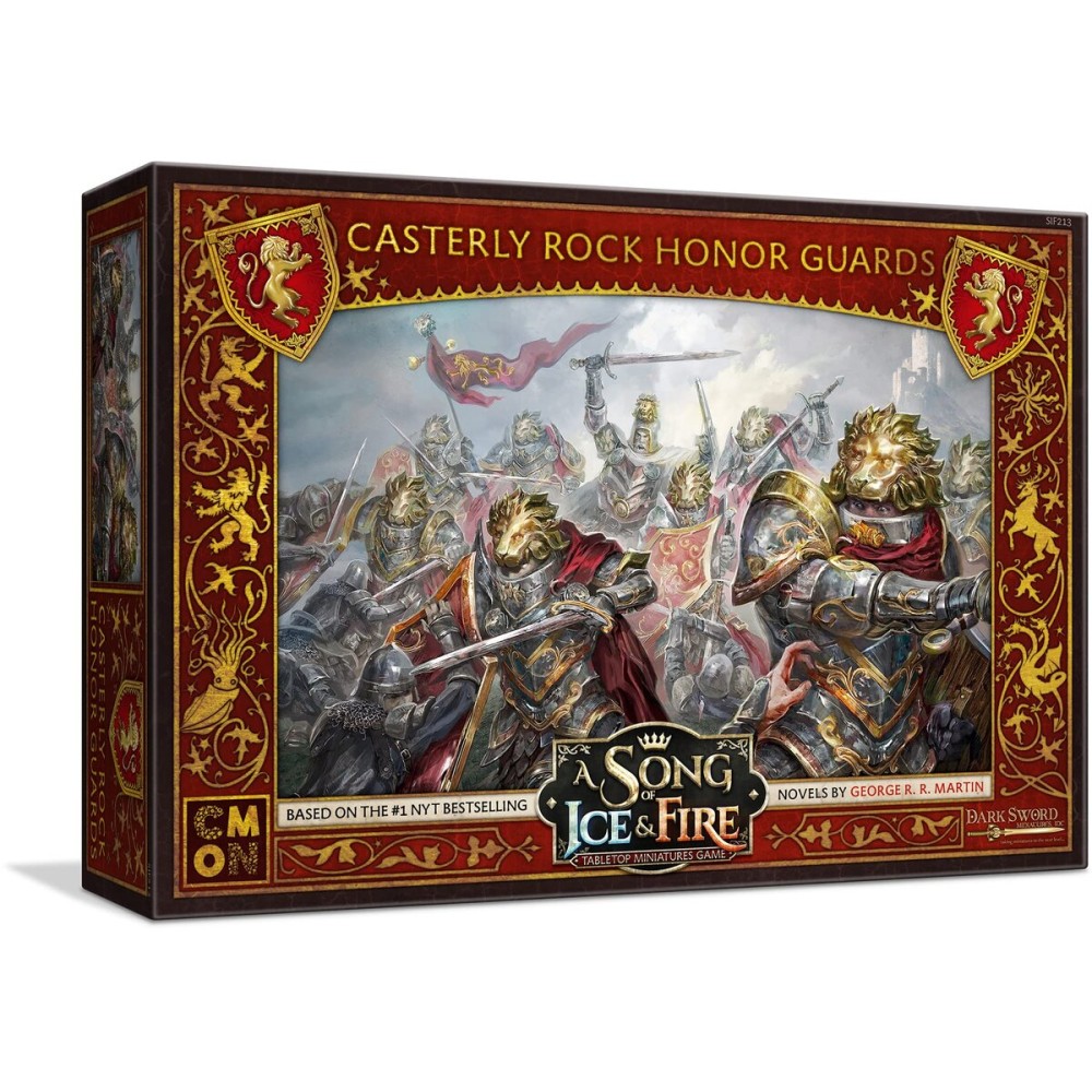 CMON A Song of Ice and Fire Tabletop Miniatures Game Casterly Rock Honor Guards Unit Box - Elite Protectors for Epic Battles! Strategy Game, Ages 14+, 2+ Players, 45-60 Minute Playtime, Made