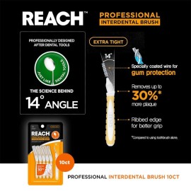 Reach Interdental Brush Cleaners, 0.7mm, Extra Tight, Sensitive Gum Protection, Plaque Remover for Teeth, Braces Flossers, Braces Brush, Dental Toothbrushes, Oral Care, 1 Pack, 10 Count Reach Interdental Brush Cleaners, 0.7mm, Extra Tight, Sensitive Gum Protection, Plaque Remover for Teeth, Braces Flossers, Braces Brush, Dental Toothbrushes, Oral Care, 1 Pack, 10 Count