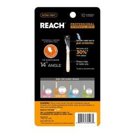 Reach Interdental Brush Cleaners, 0.7mm, Extra Tight, Sensitive Gum Protection, Plaque Remover for Teeth, Braces Flossers, Braces Brush, Dental Toothbrushes, Oral Care, 1 Pack, 10 Count Reach Interdental Brush Cleaners, 0.7mm, Extra Tight, Sensitive Gum Protection, Plaque Remover for Teeth, Braces Flossers, Braces Brush, Dental Toothbrushes, Oral Care, 1 Pack, 10 Count