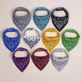 Maiwa 10 Pack Baby Triangle Bandana Bibs for Boys Girls for Drool Teething Eating with Snaps