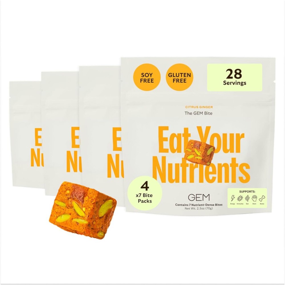 GEM Daily Multivitamin for Women & Men, 20+ Vitamins & Minerals zinc, Vitamin D, B, K, Folic Acid, Turmeric, Beta Glucan GLP-1 booster, Supports Gut, Skin, Brain, Immunity (Citrus Ginger, 28 Servings) GEM Daily Multivitamin for Women & Men, 20+ Vitamins & Minerals zinc, Vitamin D, B, K, Folic Acid, Turmeric, Beta Glucan GLP-1 booster, Supports Gut, Skin, Brain, Immunity (Citrus Ginger, 28 Servings)
