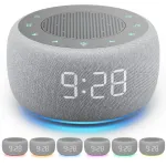 Buffbee Sound Machine & Alarm Clock 2-in-1, 18 Soothing Sound, 7 Night Light, Sleep Timer, Precise 30-Level Volume Control White Noise Machine