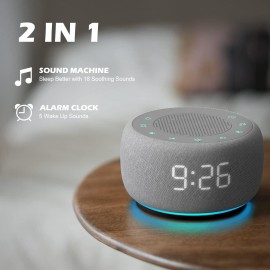 Buffbee Sound Machine & Alarm Clock 2-in-1, 18 Soothing Sound, 7 Night Light, Sleep Timer, Precise 30-Level Volume Control White Noise Machine Buffbee Sound Machine & Alarm Clock 2-in-1, 18 Soothing Sound, 7 Night Light, Sleep Timer, Precise 30-Level Volume Control White Noise Machine