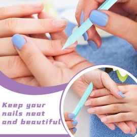 4Pcs Glass Cuticle Pusher, heemeei Dual-Ended Manicure Stick, Crystal Cuticle Pusher Glass File, Professional Precision Filing Cuticle Remover, Manicure Pedicure Tools for Nails and Cuticles Care