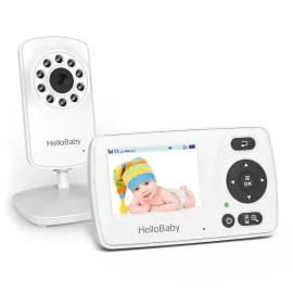 HelloBaby Monitor with Camera and Audio, 1000ft Long Range Video Baby Monitor-No WiFi, Night Vision, VOX Mode-Power Saving, 2.4\'\' Portable Travel Screen, Baby Safety Camera, for Baby/Pet, Plug & Play