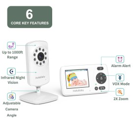 HelloBaby Monitor with Camera and Audio, 1000ft Long Range Video Baby Monitor-No WiFi, Night Vision, VOX Mode-Power Saving, 2.4\'\' Portable Travel Screen, Baby Safety Camera, for Baby/Pet, Plug & Play HelloBaby Monitor with Camera and Audio, 1000ft Long Range Video Baby Monitor-No WiFi, Night Vision, VOX Mode-Power Saving, 2.4\'\' Portable Travel Screen, Baby Safety Camera, for Baby/Pet, Plug & Play