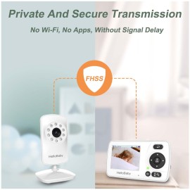 HelloBaby Monitor with Camera and Audio, 1000ft Long Range Video Baby Monitor-No WiFi, Night Vision, VOX Mode-Power Saving, 2.4\'\' Portable Travel Screen, Baby Safety Camera, for Baby/Pet, Plug & Play HelloBaby Monitor with Camera and Audio, 1000ft Long Range Video Baby Monitor-No WiFi, Night Vision, VOX Mode-Power Saving, 2.4\'\' Portable Travel Screen, Baby Safety Camera, for Baby/Pet, Plug & Play