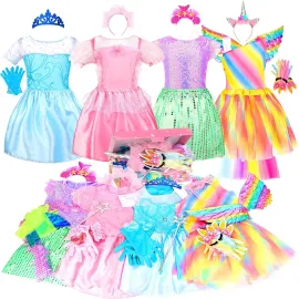 LIMIROLER Princess Dress Up Clothes for Little Girls Princess Costume Toys Gift Set for Girls 3-6 years old Pretend Play Toddlers Role Play Gift Toy Set LIMIROLER Princess Dress Up Clothes for Little Girls Princess Costume Toys Gift Set for Girls 3-6 years old Pretend Play Toddlers Role Play Gift Toy Set