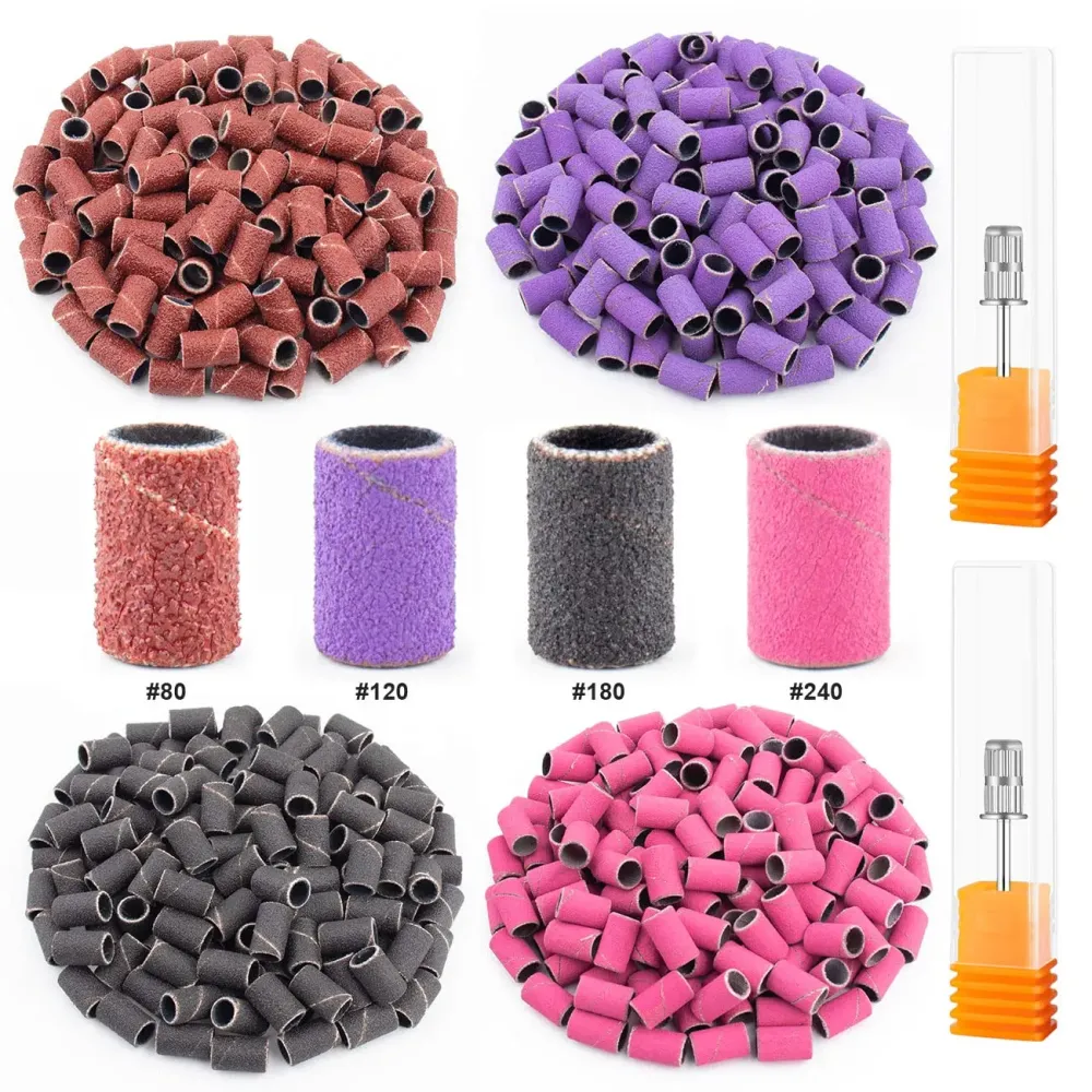 Rolybag Sanding Bands for Nail Drill Nail Sanding Bands Professional Sanding bit Nails 240 Pieces 4 Color Coarse Fine Grit Efile Sand Set 80120180240 2 Pieces Nail Drill Bits