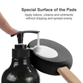 AmazerBath Lotion Applicator for Back, Feet, 4 Replacement Pads with 17 Curved Handle, Back Sunscreen Applicator for Kids, Elderly, Women, Apply Skin Cream Medicine Moisturizer Tanner, Black AmazerBath Lotion Applicator for Back, Feet, 4 Replacement Pads with 17 Curved Handle, Back Sunscreen Applicator for Kids, Elderly, Women, Apply Skin Cream Medicine Moisturizer Tanner, Black