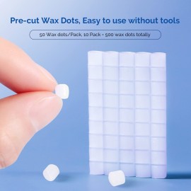 JMU Orthodontic Wax for Braces 10 Pack, Precut 500 Braces Wax Dots, Dental Wax Unscented