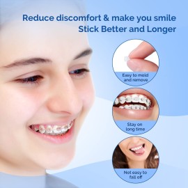 JMU Orthodontic Wax for Braces 10 Pack, Precut 500 Braces Wax Dots, Dental Wax Unscented