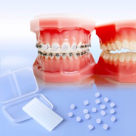 JMU Orthodontic Wax for Braces 10 Pack, Precut 500 Braces Wax Dots, Dental Wax Unscented