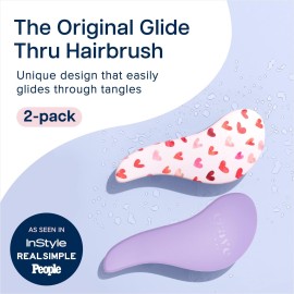 Crave Naturals Glide Thru Detangling Hair Brush for Adults and Kids - Detangler Hairbrush for Curly or Straight, Wet or Dry Hair - Gentle on Tangles Hair Comb - Purple and Pink Hearts (Pack of 2) Crave Naturals Glide Thru Detangling Hair Brush for Adults and Kids - Detangler Hairbrush for Curly or Straight, Wet or Dry Hair - Gentle on Tangles Hair Comb - Purple and Pink Hearts (Pack of 2)