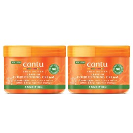 Cantu Leave-In Conditioning Cream for Natural Hair with Pure Shea Butter, 12 oz (Pack of 2)