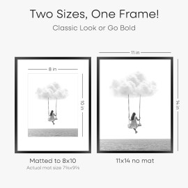 Homeforia Black 11x14 Picture Frame, High End Metal 11x14 Poster Frames with Mat 8x10, 11 x 14 Black Frame Matted to 8 x 10 inch Photo, 11 by 14 Thin Hanging Frames, Tempered Glass, Wall Kit, Set of 1 Homeforia Black 11x14 Picture Frame, High End Metal 11x14 Poster Frames with Mat 8x10, 11 x 14 Black Frame Matted to 8 x 10 inch Photo, 11 by 14 Thin Hanging Frames, Tempered Glass, Wall Kit, Set of 1