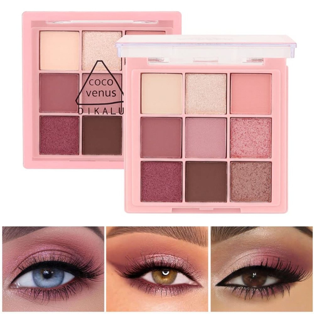 AMY\'S DIARY Pink eye shadow palettes,9 Colors Pink Rose Shimmer matte High Pigmented Glitter Pallete Eyeshadow Makeup Colorful Lasting Waterproof Makeup Eyeshadow Palette AMY\'S DIARY Pink eye shadow palettes,9 Colors Pink Rose Shimmer matte High Pigmented Glitter Pallete Eyeshadow Makeup Colorful Lasting Waterproof Makeup Eyeshadow Palette
