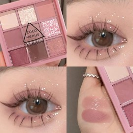AMY\'S DIARY Pink eye shadow palettes,9 Colors Pink Rose Shimmer matte High Pigmented Glitter Pallete Eyeshadow Makeup Colorful Lasting Waterproof Makeup Eyeshadow Palette AMY\'S DIARY Pink eye shadow palettes,9 Colors Pink Rose Shimmer matte High Pigmented Glitter Pallete Eyeshadow Makeup Colorful Lasting Waterproof Makeup Eyeshadow Palette