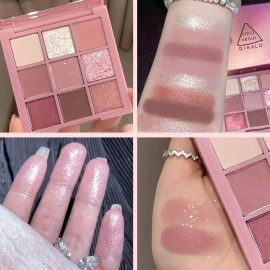 AMY\'S DIARY Pink eye shadow palettes,9 Colors Pink Rose Shimmer matte High Pigmented Glitter Pallete Eyeshadow Makeup Colorful Lasting Waterproof Makeup Eyeshadow Palette AMY\'S DIARY Pink eye shadow palettes,9 Colors Pink Rose Shimmer matte High Pigmented Glitter Pallete Eyeshadow Makeup Colorful Lasting Waterproof Makeup Eyeshadow Palette