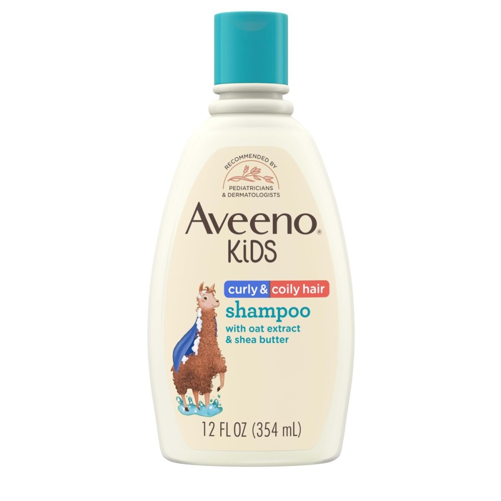 Aveeno Kids Curly & Coily Hair Shampoo, Hydrating Shampoo for Type 3 & 4 Hair, Kids Curly Hair Products suitable for Sensitive Scalps with Oat Extract & Shea Butter, Paraben-Free, 12 fl. oz Aveeno Kids Curly & Coily Hair Shampoo, Hydrating Shampoo for Type 3 & 4 Hair, Kids Curly Hair Products suitable for Sensitive Scalps with Oat Extract & Shea Butter, Paraben-Free, 12 fl. oz