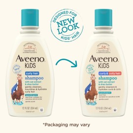 Aveeno Kids Curly & Coily Hair Shampoo, Hydrating Shampoo for Type 3 & 4 Hair, Kids Curly Hair Products suitable for Sensitive Scalps with Oat Extract & Shea Butter, Paraben-Free, 12 fl. oz Aveeno Kids Curly & Coily Hair Shampoo, Hydrating Shampoo for Type 3 & 4 Hair, Kids Curly Hair Products suitable for Sensitive Scalps with Oat Extract & Shea Butter, Paraben-Free, 12 fl. oz