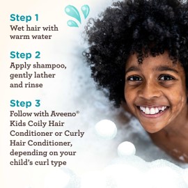 Aveeno Kids Curly & Coily Hair Shampoo, Hydrating Shampoo for Type 3 & 4 Hair, Kids Curly Hair Products suitable for Sensitive Scalps with Oat Extract & Shea Butter, Paraben-Free, 12 fl. oz Aveeno Kids Curly & Coily Hair Shampoo, Hydrating Shampoo for Type 3 & 4 Hair, Kids Curly Hair Products suitable for Sensitive Scalps with Oat Extract & Shea Butter, Paraben-Free, 12 fl. oz