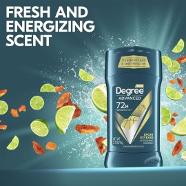 Degree Men Advanced Antiperspirant Deodorant 72-Hour Sweat and Odor Protection Sport Defense Antiperspirant For Men With MotionSense Technology 2.7 oz 4 Count Degree Men Advanced Antiperspirant Deodorant 72-Hour Sweat and Odor Protection Sport Defense Antiperspirant For Men With MotionSense Technology 2.7 oz 4 Count