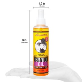 AllDay Locks Braid Oil | Soothes, Moisturizes Dry & Itchy Scalp | Nourishing, Soothing, Protecting Oil | Rejuvenates & Refreshes Braids, Locks, Twists, Cornrows | 8 oz AllDay Locks Braid Oil | Soothes, Moisturizes Dry & Itchy Scalp | Nourishing, Soothing, Protecting Oil | Rejuvenates & Refreshes Braids, Locks, Twists, Cornrows | 8 oz