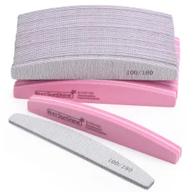 35 Count 100/180 Grit Nail Files and Buffers Kit, Reusable Sanding Buffing Blocks Sponge File Double Sides Emery Boards
