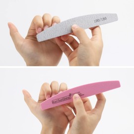 35 Count 100/180 Grit Nail Files and Buffers Kit, Reusable Sanding Buffing Blocks Sponge File Double Sides Emery Boards