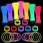 JICUICUI Glow Sticks Bulk - Ultra Bright 500 Party Pack Glow In The Dark Easter Eggs Gift, Neon Birthday and Holidays - Multicolor 8 Glow Sticks Necklaces Bracelet