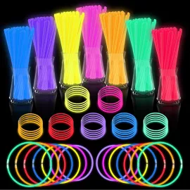 JICUICUI Glow Sticks Bulk - Ultra Bright 500 Party Pack Glow In The Dark Easter Eggs Gift, Neon Birthday and Holidays - Multicolor 8 Glow Sticks Necklaces Bracelet