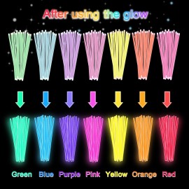 JICUICUI Glow Sticks Bulk - Ultra Bright 500 Party Pack Glow In The Dark Easter Eggs Gift, Neon Birthday and Holidays - Multicolor 8 Glow Sticks Necklaces Bracelet