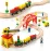 KipiPol Wooden Train Sets for Boys 2-4-7 - 38 Pcs Wood Train Set for Toddlers w/Crane, Bridge & Wooden Train Tracks - Train Toys for 3 Year Old Boys & Girls - Fits Thomas Brio IKEA Melissa and Doug