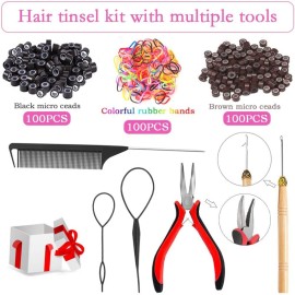 Fairy Hair Tinsel Kit with Tools 48 Inch Heat Resistant Safe 12 Colors Glitter Tinsel Hair Extensions 3200 strands (12 Colors, 3200 Strands) Fairy Hair Tinsel Kit with Tools 48 Inch Heat Resistant Safe 12 Colors Glitter Tinsel Hair Extensions 3200 strands (12 Colors, 3200 Strands)