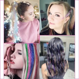 Fairy Hair Tinsel Kit with Tools 48 Inch Heat Resistant Safe 12 Colors Glitter Tinsel Hair Extensions 3200 strands (12 Colors, 3200 Strands) Fairy Hair Tinsel Kit with Tools 48 Inch Heat Resistant Safe 12 Colors Glitter Tinsel Hair Extensions 3200 strands (12 Colors, 3200 Strands)