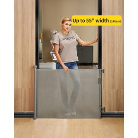 DEAR LOV Retractable Mesh Baby Gate, 33 Tall, Extends up to 55 Wide, Child Safety Gate for Doorways, Stairs, Hallways, Indoor/Outdoor (33x55, Gray) DEAR LOV Retractable Mesh Baby Gate, 33 Tall, Extends up to 55 Wide, Child Safety Gate for Doorways, Stairs, Hallways, Indoor/Outdoor (33x55, Gray)